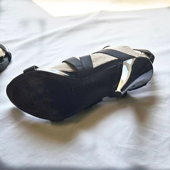 JS By Jessica Size 10 High Heel Black Elastic Strappy Pointy Heel - Picture 4 of 5